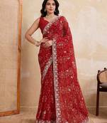laheriya bandhej georgette saree for daily wear