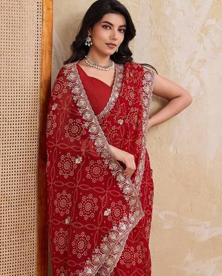 laheriya bandhej georgette saree for daily wear 2