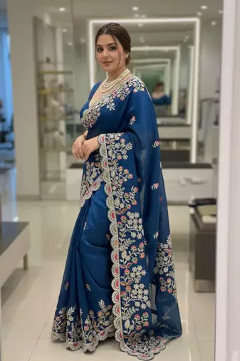 New trendy party wear soft silk saree