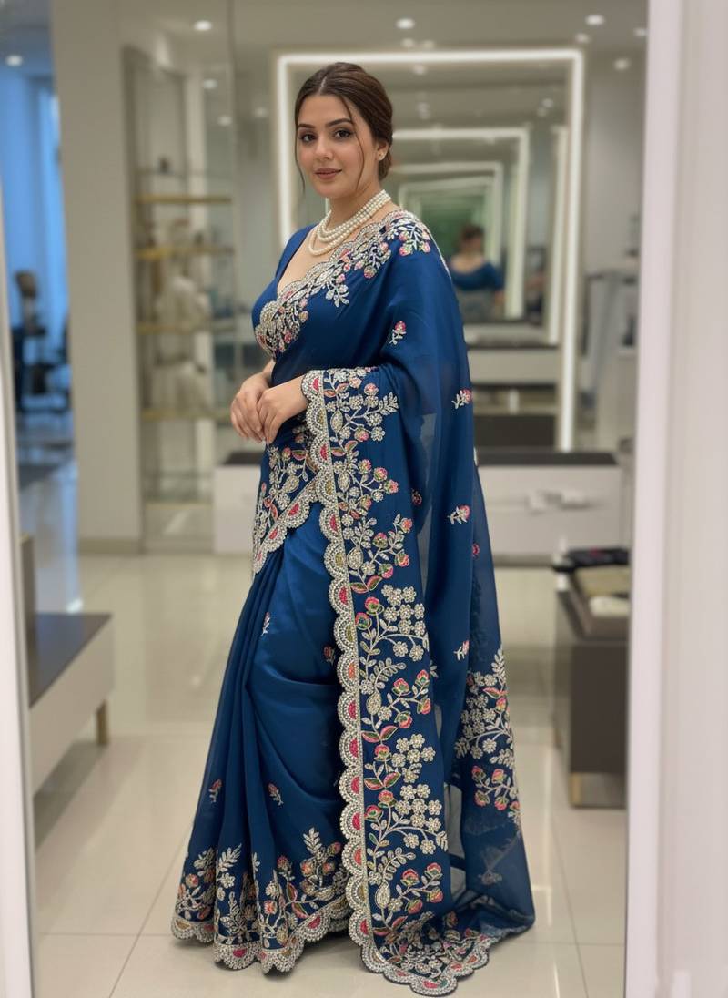 New trendy party wear soft silk saree
