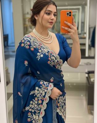 party wear soft silk saree 2