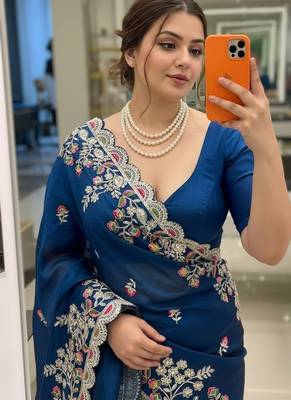 party wear soft silk saree 3
