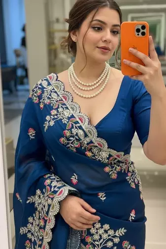 party wear soft silk saree