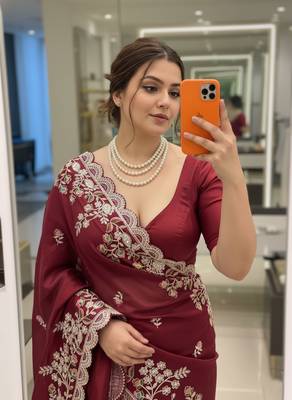 party wear soft silk saree 2