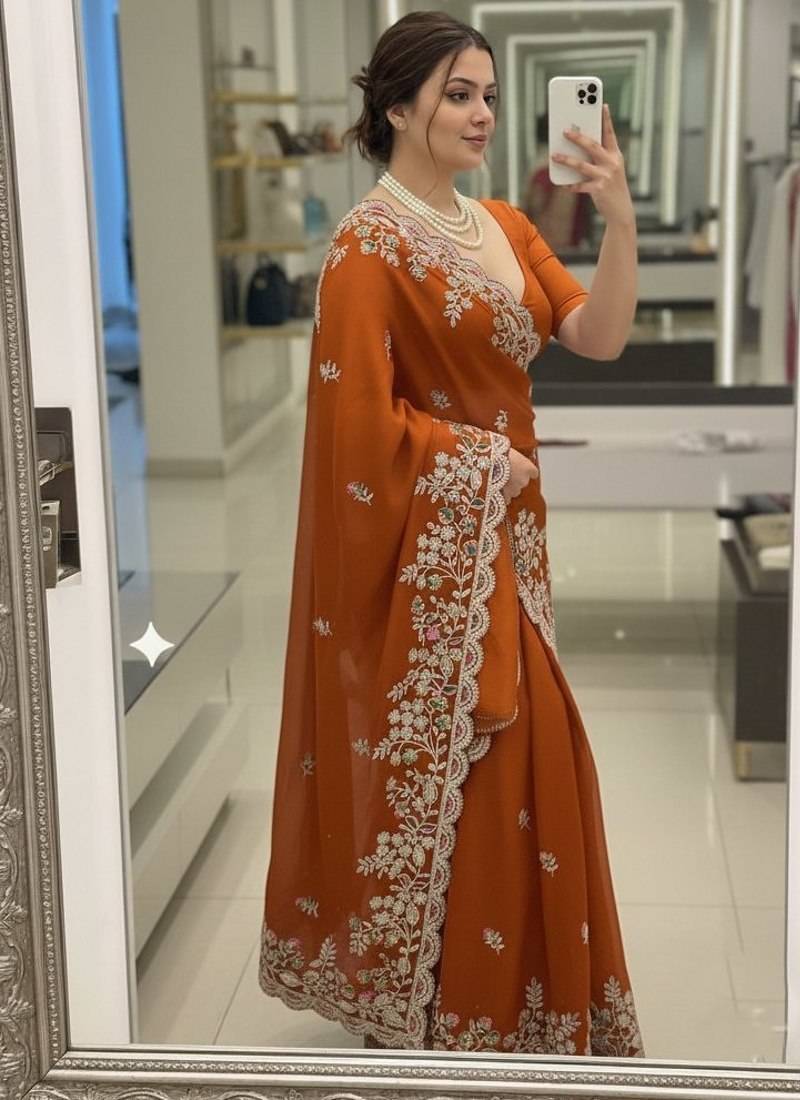 New trendy party wear soft silk saree