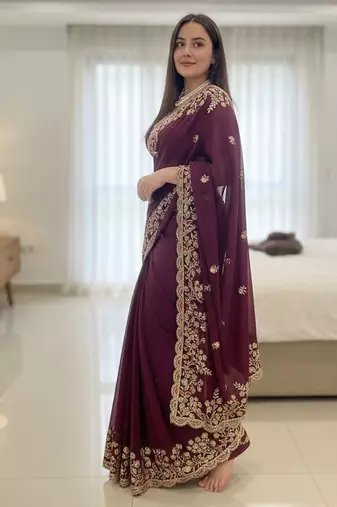 New trendy party wear soft silk saree