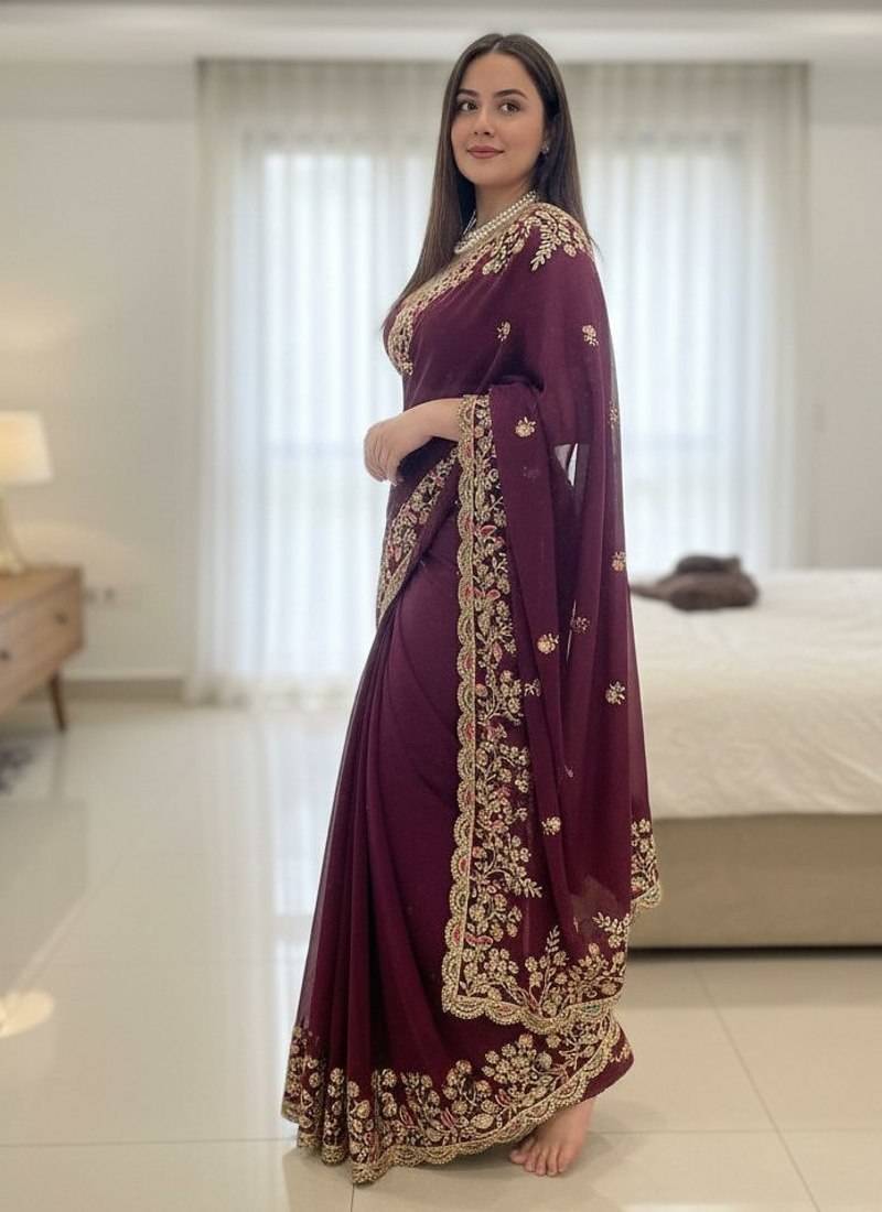 New trendy party wear soft silk saree