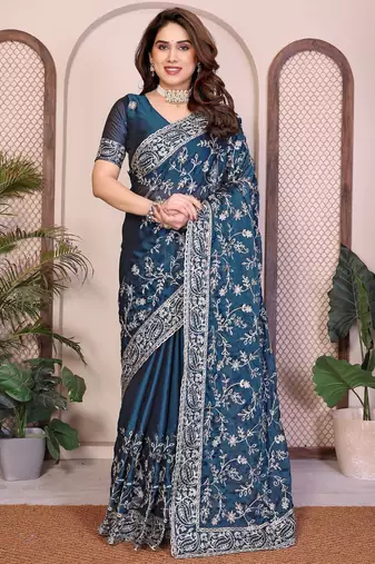 New trendy party wear soft silk saree