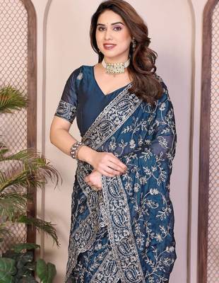 party wear soft silk saree 2