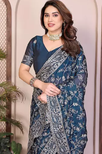 party wear soft silk saree