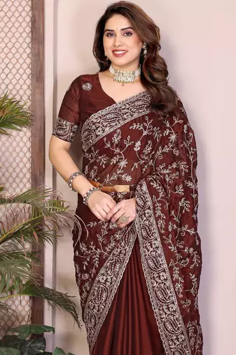 party wear soft silk saree