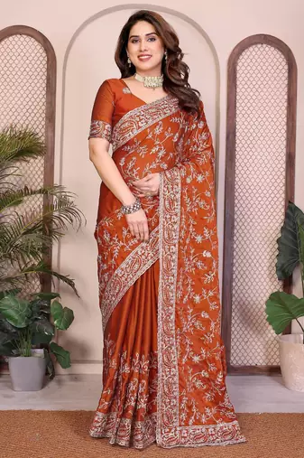 New trendy party wear soft silk saree