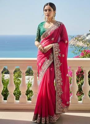 New party wear soft fendy chiffon silk saree 1
