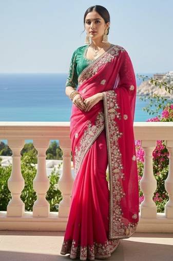 New stylish party wear soft  fendy chiffon silk saree