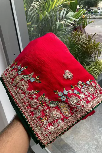 New party wear soft fendy chiffon silk saree