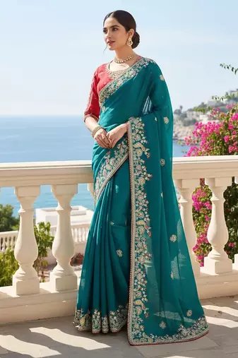 New stylish party wear soft  fendy chiffon silk saree
