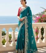  party wear soft fendy chiffon silk saree