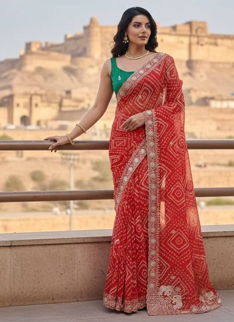 New exclusive wedding wear georgette saree