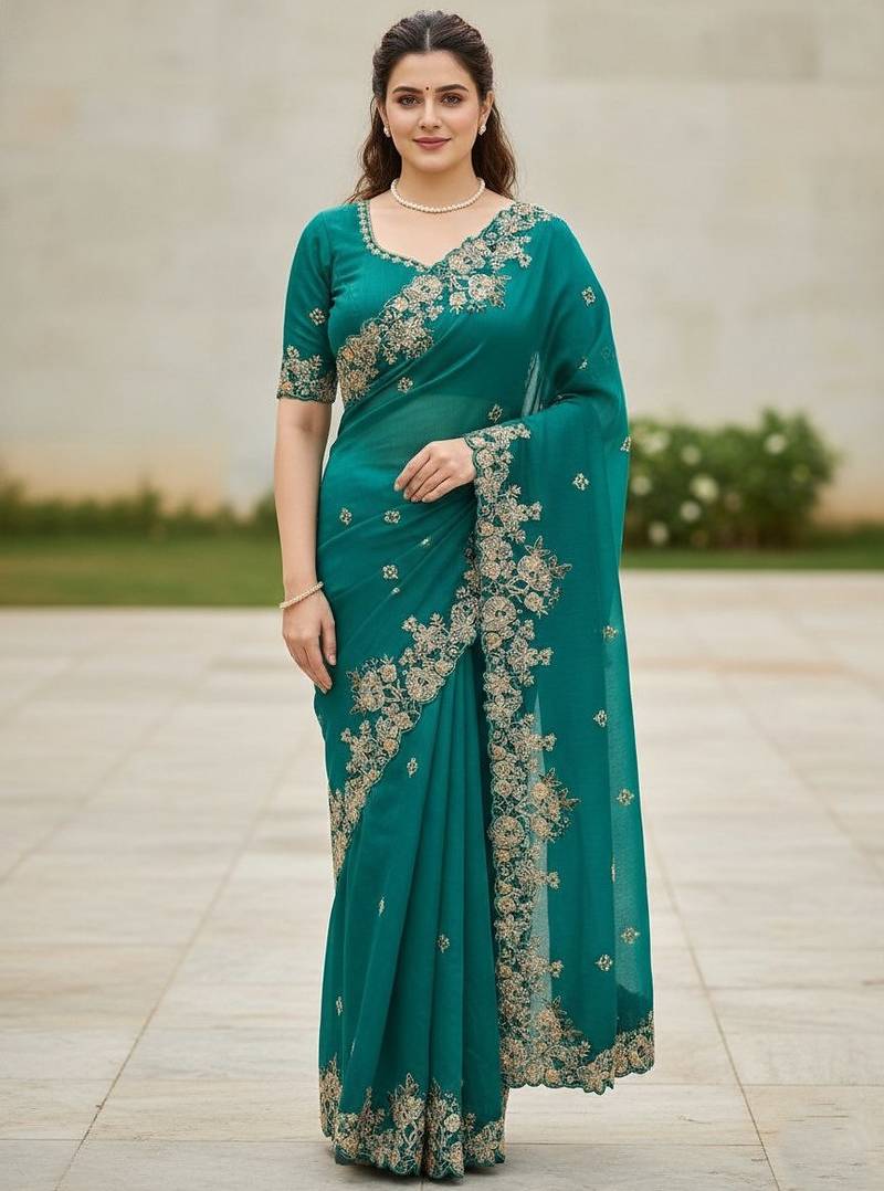 New trendy party wear soft silk saree