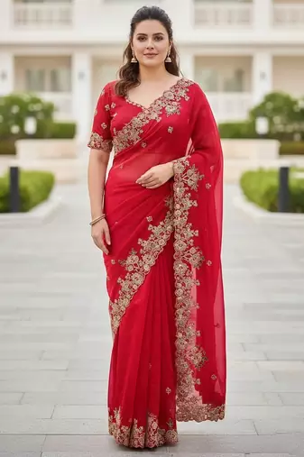 New trendy party wear soft silk saree