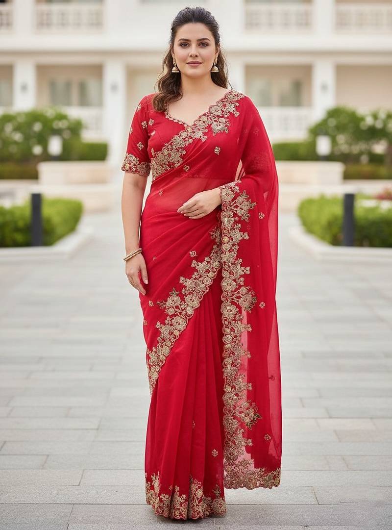 New trendy party wear soft silk saree