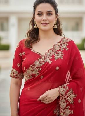 party wear soft silk saree 2