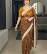 party wear two tone twill net saree