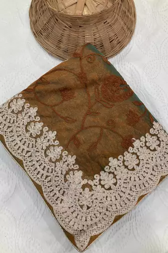 party wear two tone twill net saree