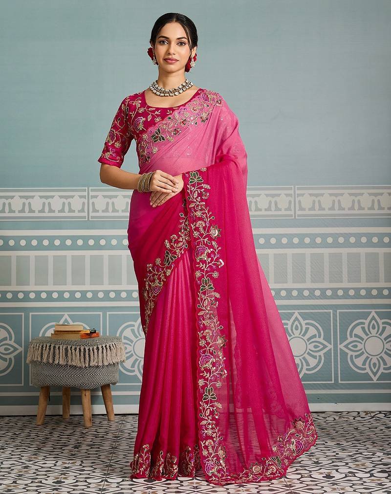 New exclusive wedding wear georgette saree