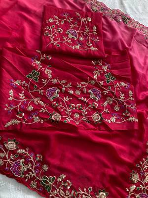 exclusive wedding wear georgette saree 4