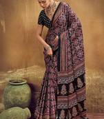 Elegant modal satin print saree with blouse 