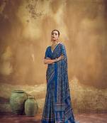 Elegant modal satin print saree with blouse