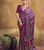 Elegant modal satin print saree with blouse 
