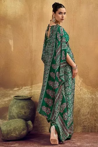 Elegant modal satin print saree with blouse 