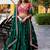Green sequined embroidered work wedding lehenga choli with dupatta