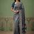 Teal Color Gold Zari Weaving Pashmina Silk Saree