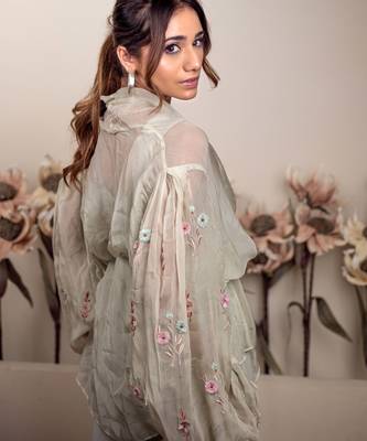 Bloomed mint dress jacket set 4