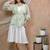 Bloomed mint with white dress jacket set