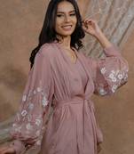 Bloomed nude jacket and dress set