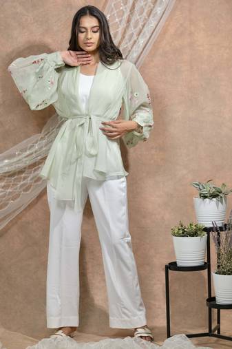 Bloomed mint with white co-ord set