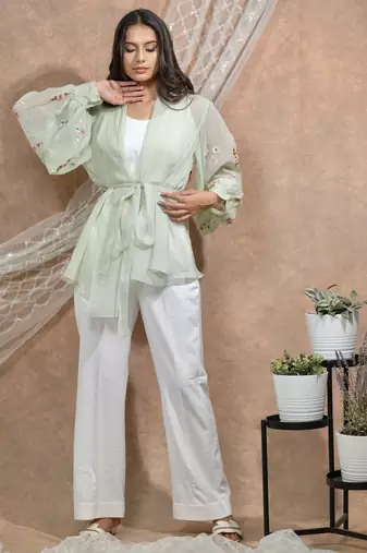 Bloomed mint with white co-ord set