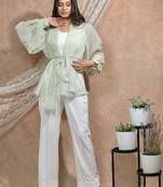 Bloomed mint with white co-ord set