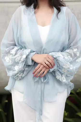 Bloomed blue with white co-ord set
