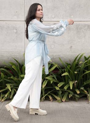Bloomed blue with white co-ord set 3