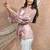 Bloomed nude jacket with white co-ord set
