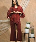 Bloomed maroon co-ord set