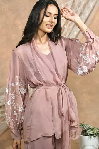Tan embroidered jacket