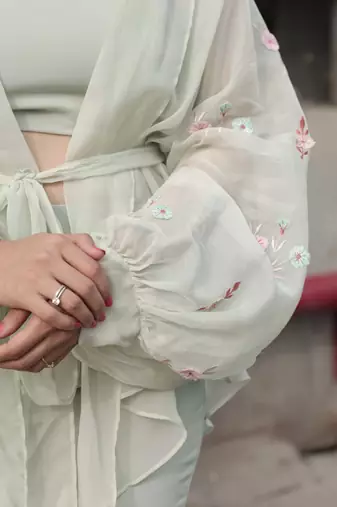 Mint embroidered jacket