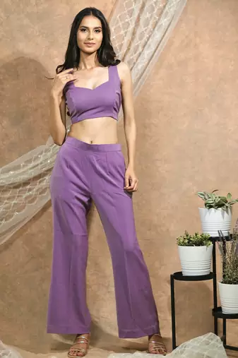 Lavender crop top and pants