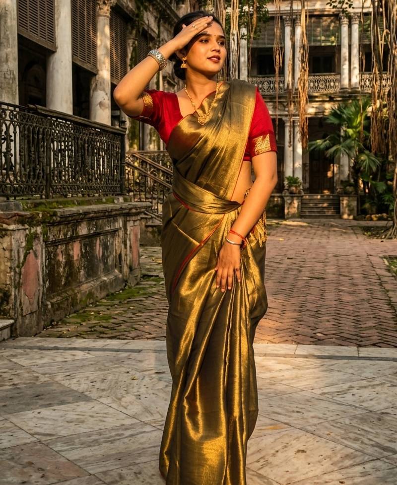  sunehri kiran gold handloom tissue saree